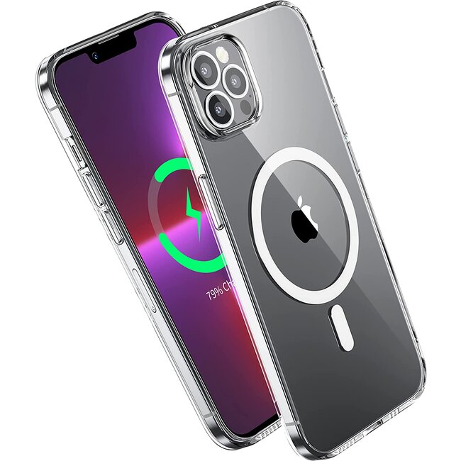 Hoesje geschikt voor iPhone 13 Pro met magnetische ring - Siliconen - Doorzichtige Back Cover - Shockproof - Transparant