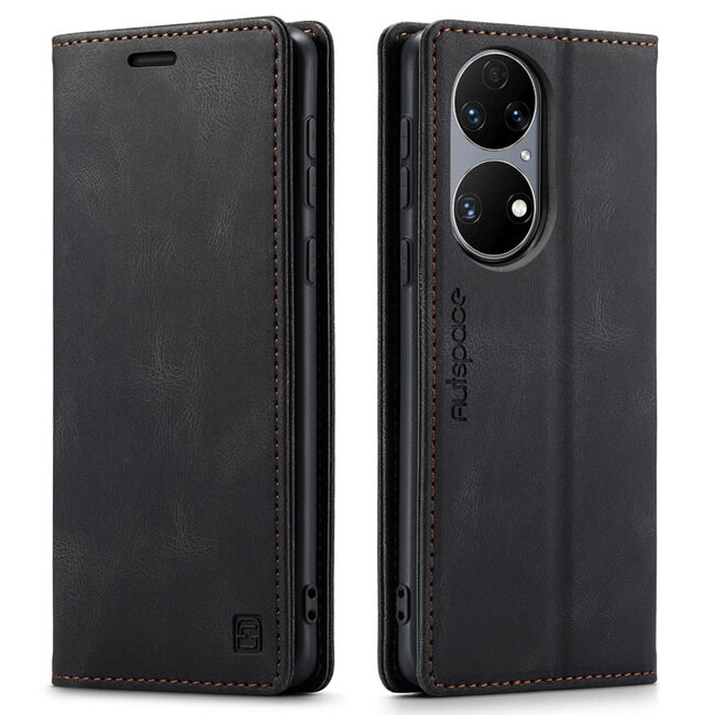 Hoesje geschikt voor Huawei P50 - Wallet Book Case - Magneetsluiting - met RFID bescherming - Zwart