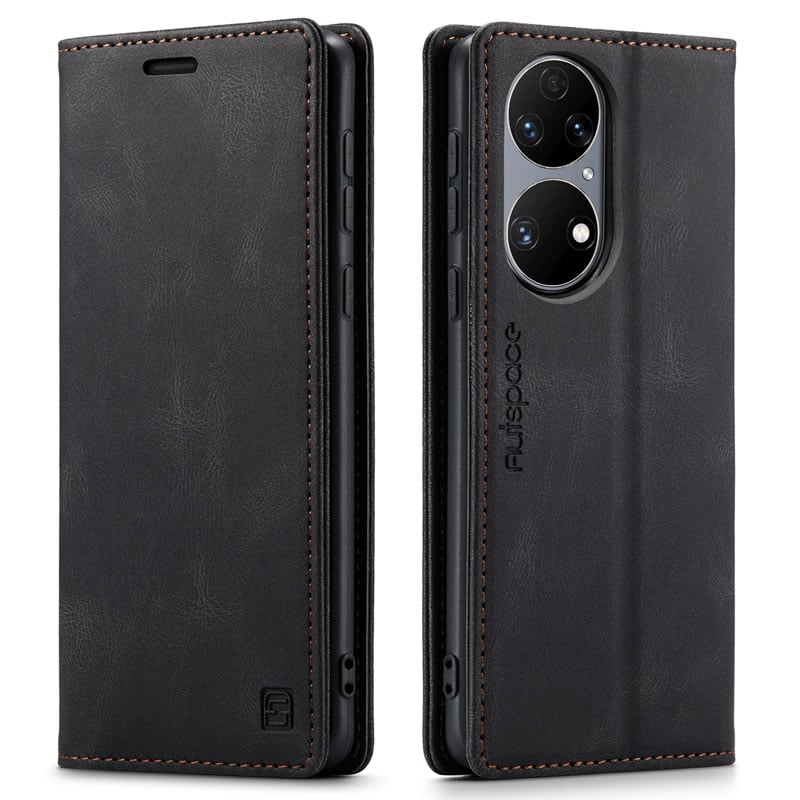 Hoesje geschikt voor Huawei P50 - Wallet Book Case - Magneetsluiting - met RFID bescherming - Zwart afbeelding