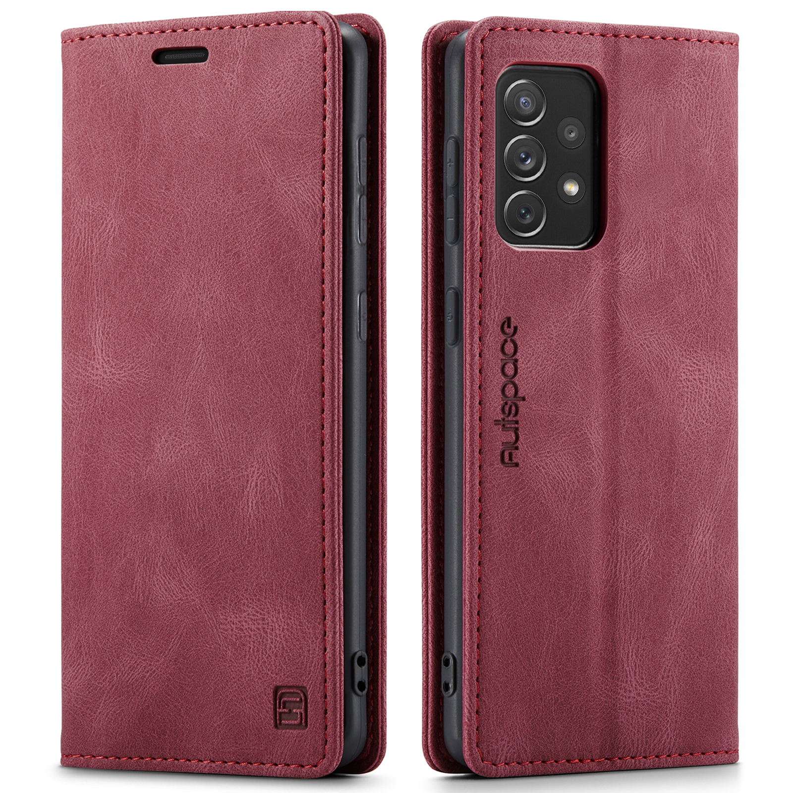 Hoesje geschikt voor Samsung Galaxy A73 5G - Wallet Book Case - Magneetsluiting - met RFID bescherming - Rood afbeelding