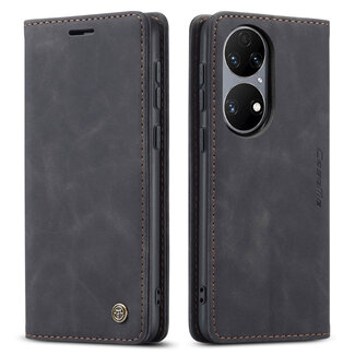 CaseMe CaseMe - Hoesje geschikt voor Huawei P50 - Wallet Book Case - Magneetsluiting - Zwart