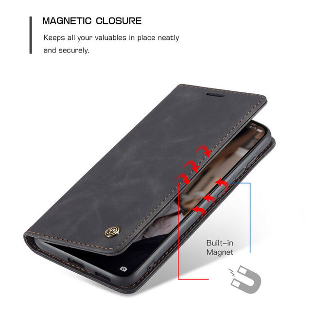 CaseMe - Hoesje geschikt voor Huawei P50 - Wallet Book Case - Magneetsluiting - Zwart