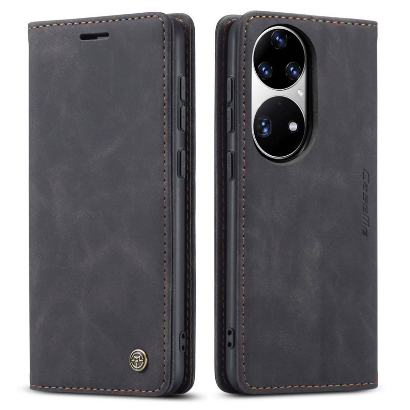 CaseMe - Hoesje geschikt voor Huawei P50 Pro - Wallet Book Case - Magneetsluiting - Zwart afbeelding