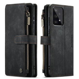 CaseMe Hoesje geschikt voor Samsung Galaxy A33 5G - Wallet Book Case - met Rits en Magneetsluiting - met RFID bescherming - Zwart