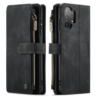 CaseMe Hoesje geschikt voor Samsung Galaxy A13 - Wallet Book Case - met Rits en Magneetsluiting - met RFID bescherming - Zwart