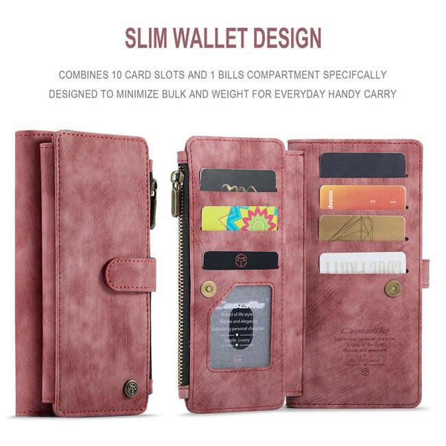Hoesje geschikt voor Samsung Galaxy S22 Plus 5G - Wallet Book Case - met Rits en Magneetsluiting - met RFID bescherming - Rood