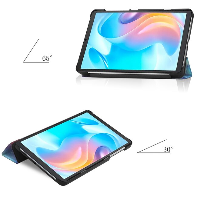 Case2go - Tablet Hoes geschikt voor Realme Pad Mini - 8.7 inch - Tri-Fold Book Case - Auto Wake functie - Galaxy