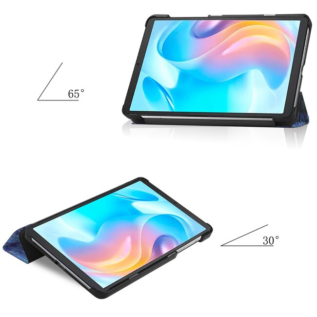 Case2go - Tablet Hoes geschikt voor Realme Pad Mini - 8.7 inch - Tri-Fold Book Case - Auto Wake functie - Sterrenhemel