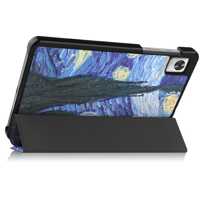 Case2go - Tablet Hoes geschikt voor Realme Pad Mini - 8.7 inch - Tri-Fold Book Case - Auto Wake functie - Sterrenhemel