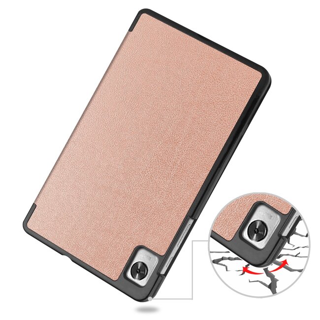 Case2go - Tablet Hoes geschikt voor Realme Pad Mini - 8.7 inch - Tri-Fold Book Case - Auto Wake functie - Rosé Goud