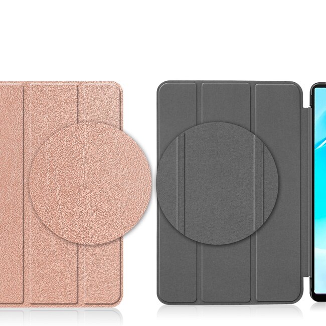 Case2go - Tablet Hoes geschikt voor Realme Pad Mini - 8.7 inch - Tri-Fold Book Case - Auto Wake functie - Rosé Goud