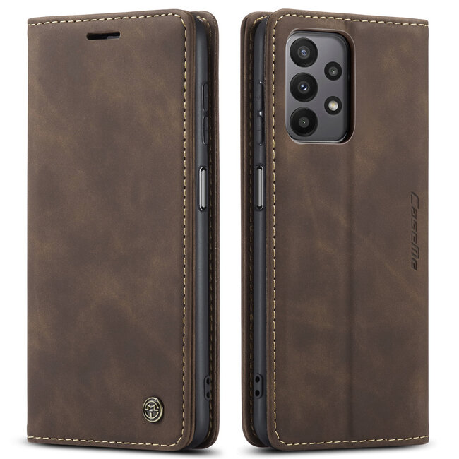 CaseMe - Hoesje geschikt voor Samsung Galaxy A23 - Wallet Book Case - Magneetsluiting - Donker Bruin