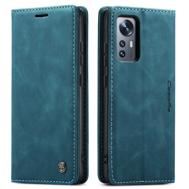 CaseMe - Hoesje geschikt voor Xiaomi 12 - Wallet Book Case - Magneetsluiting - Blauw