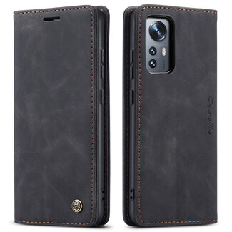 CaseMe CaseMe - Hoesje geschikt voor Xiaomi 12 - Wallet Book Case - Magneetsluiting - Zwart