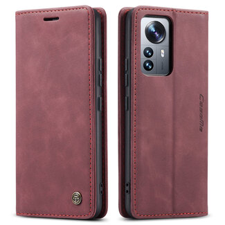 CaseMe CaseMe - Hoesje geschikt voor Xiaomi 12 Pro - Wallet Book Case - Magneetsluiting - Rood