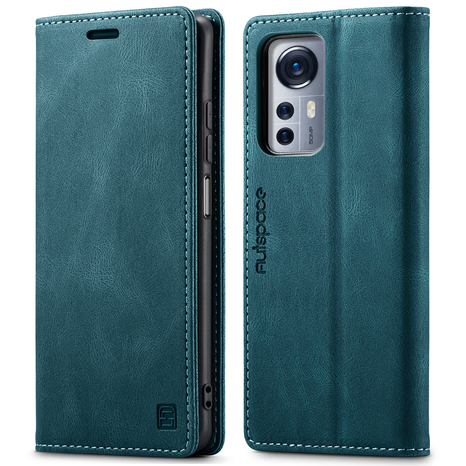 Hoesje geschikt voor Xiaomi 12 Pro - Wallet Book Case - Magneetsluiting - met RFID bescherming - Blauw afbeelding