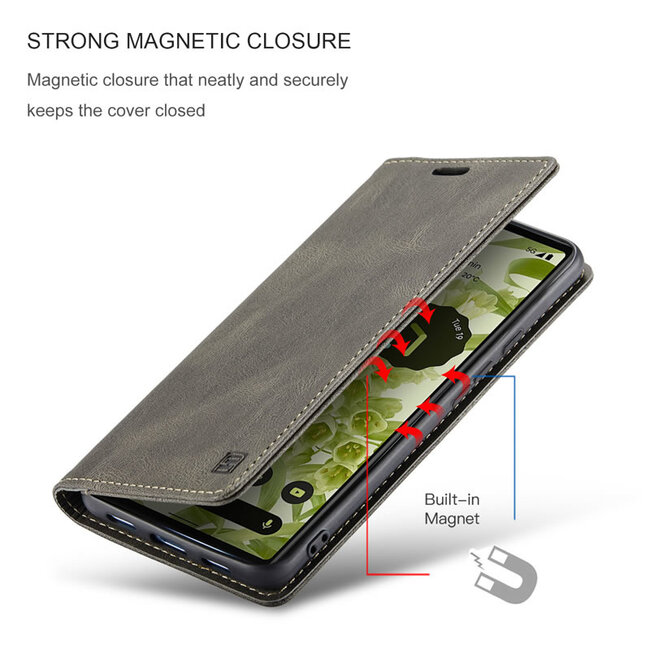 Hoesje geschikt voor Google Pixel 6 Pro - Wallet Book Case - Magneetsluiting - met RFID bescherming - Bruin