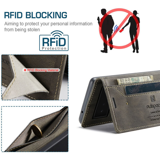 Hoesje geschikt voor Google Pixel 6 Pro - Wallet Book Case - Magneetsluiting - met RFID bescherming - Bruin