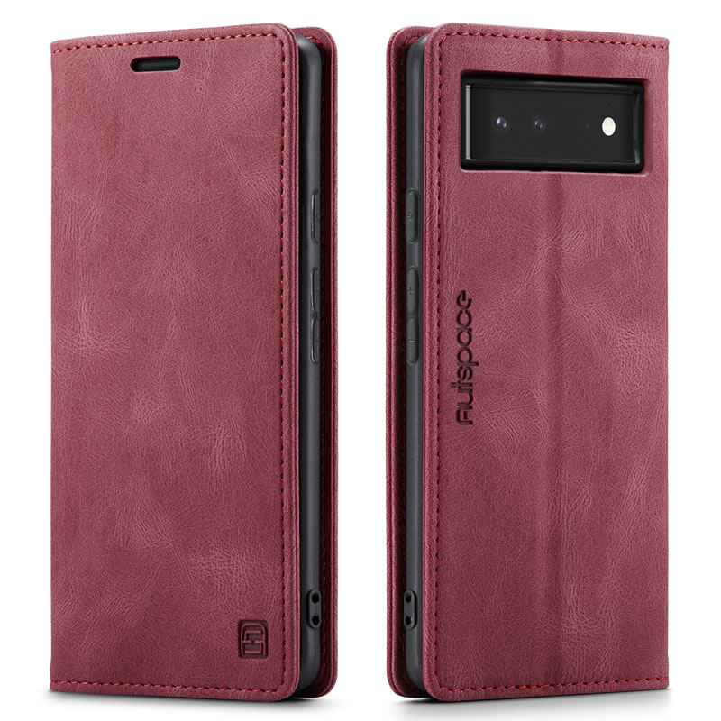 Hoesje geschikt voor Google Pixel 6 Pro - Wallet Book Case - Magneetsluiting - met RFID bescherming - Rood afbeelding