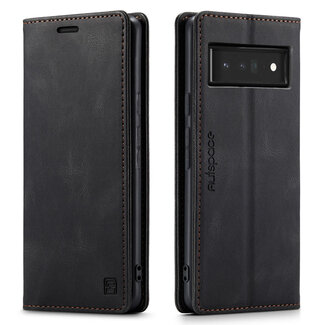 CaseMe Hoesje geschikt voor Google Pixel 6 Pro - Wallet Book Case - Magneetsluiting - met RFID bescherming - Zwart