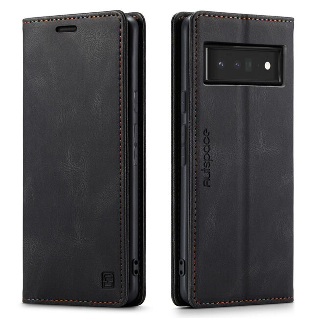 Hoesje geschikt voor Google Pixel 6 - Wallet Book Case - Magneetsluiting - met RFID bescherming - Zwart