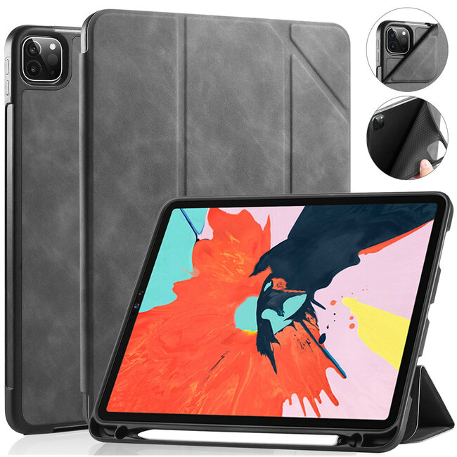 CaseMe - Tablet hoes geschikt voor iPad Pro 11 (2020) - Ming Book Case - Tablethoes met Auto Wake/Sleep functie - Grijs