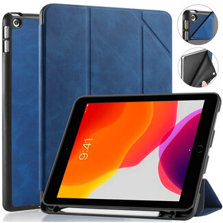 CaseMe CaseMe - Tablet hoes geschikt voor iPad 10.2 (2021/2020/2019) - Ming Book Case - Tablethoes met Auto Wake/Sleep functie - Blauw