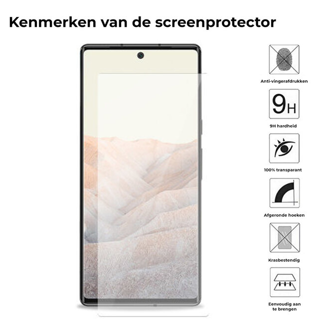 Screenprotector geschikt voor Google Pixel 6 - Tempered Glass - Gehard Glas - Transparant