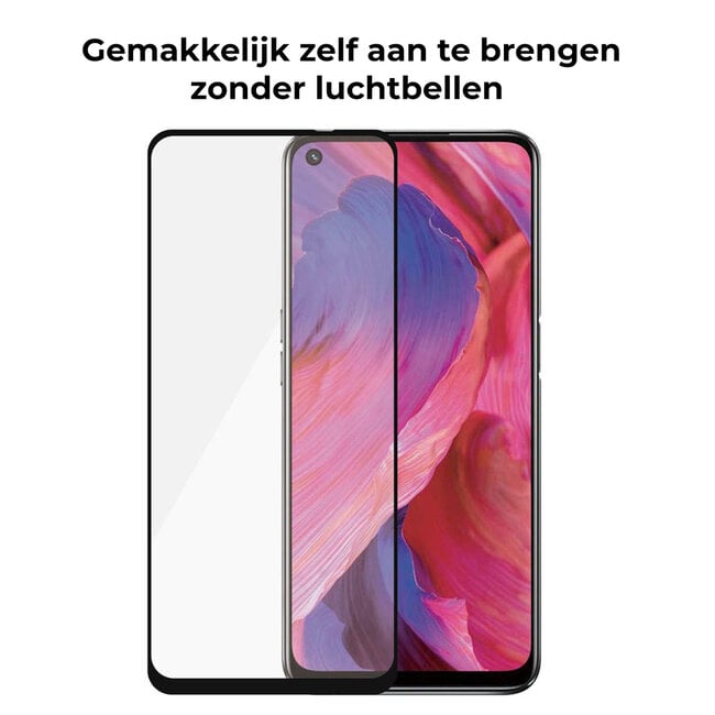 Screenprotector geschikt voor Oppo A74 - Full Cover - Gehard Glas - Transparant