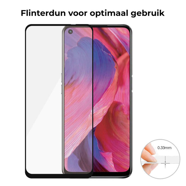 Screenprotector geschikt voor Oppo A74 - Full Cover - Gehard Glas - Transparant