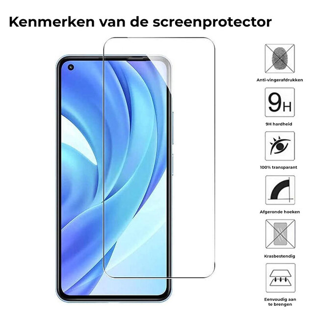 Screenprotector geschikt voor Oppo A54 5G - Tempered Glass - Gehard Glas - Transparant