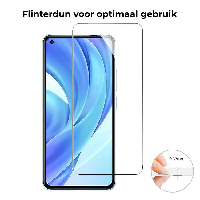 Screenprotector geschikt voor Oppo A54 5G - Tempered Glass - Gehard Glas - Transparant