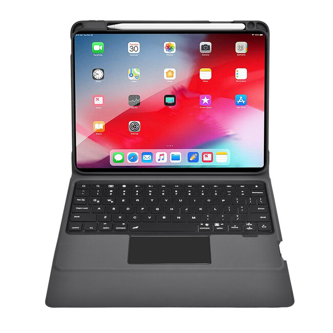 Toetsenbord hoes geschikt voor Apple iPad Pro 11 (2018/2020/2021) - Keyboard Case met RGB Verlichting en Keypad - Grijs