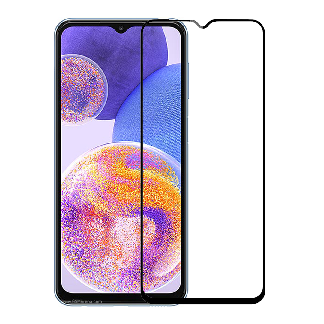 Case2go - Screenprotector geschikt voor Samsung Galaxy A23 - Full Cover - Gehard Glas - Transparant afbeelding