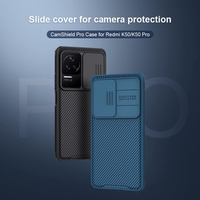 Telefoonhoesje geschikt voor Xiaomi K50 / K50 Pro - Nillkin CamShield Pro Case - Zwart