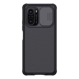 Case2go Telefoonhoesje geschikt voor Xiaomi Redmi K40 / 40S  - Nillkin CamShield Pro Case - Zwart