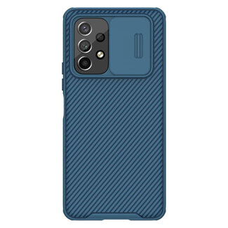 Case2go Telefoonhoesje geschikt voor Samsung Galaxy A73 5G - Nillkin CamShield Pro Case - Blauw