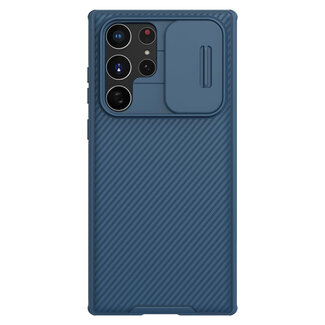 Case2go Telefoonhoesje geschikt voor Samsung Galaxy S22 Ultra 5G - Nillkin CamShield Pro Case - Blauw