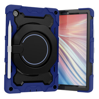 Case2go Tablet Hoes geschikt voor Lenovo Tab M10 HD (2020) - 10.1 Inch - Armor Case met Ring - Pencil Houder - Donker Blauw