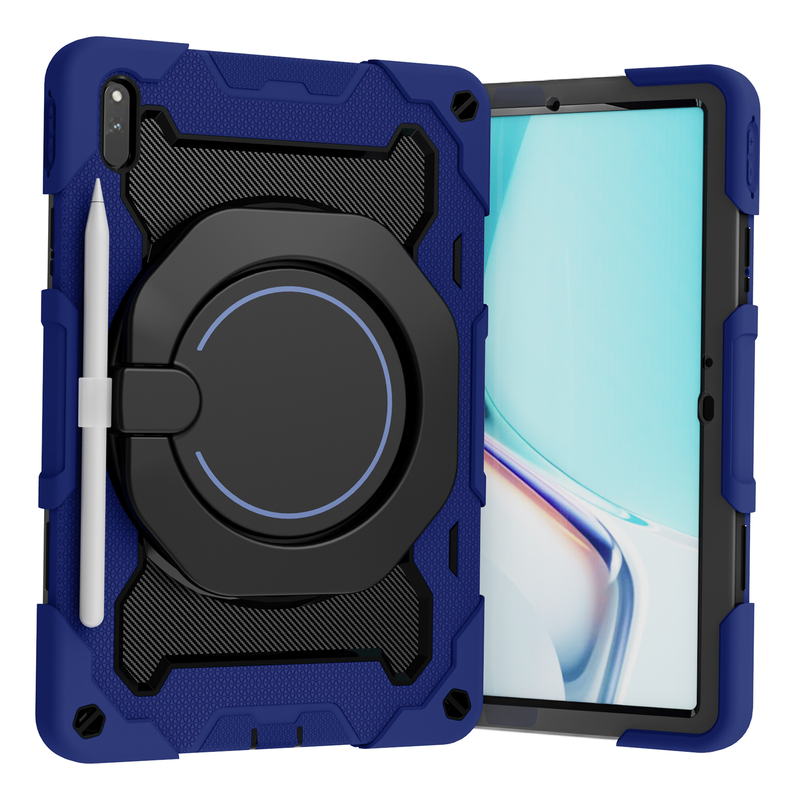 Tablet Hoes geschikt voor Huawei MatePad 11 (2021) - 11 Inch - Armor Case met Ring - Pencil Houder - Donker Blauw afbeelding