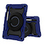 Tablet Hoes geschikt voor Samsung Galaxy Tab S8 (2022) - 11 Inch - Armor Case met Ring - Pencil Houder - Donker Blauw