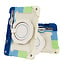 Tablet Hoes geschikt voor Samsung Galaxy Tab S8 (2022) - 11 Inch - Armor Case met Ring - Pencil Houder - Regenboog Blauw