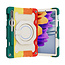 Tablet Hoes geschikt voor Samsung Galaxy Tab S8 (2022) - 11 Inch - Armor Case met Ring - Pencil Houder - Regenboog Rood