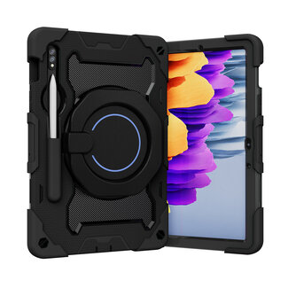 Case2go Tablet Hoes geschikt voor Samsung Galaxy Tab S7 (2020) - 11 Inch - Armor Case met Ring - Pencil Houder - Zwart