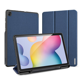Tablet hoes geschikt voor Samsung Galaxy S6 Lite (2024) / Samsung Galaxy Tab S6 Lite (2022/2020) - Dux Ducis Domo Book Case met Stylus Pen Houder - Blauw