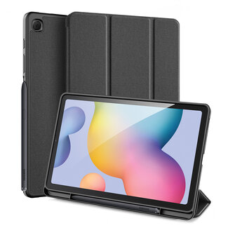Tablet hoes geschikt voor Samsung Galaxy S6 Lite (2024) / Samsung Galaxy Tab S6 Lite (2022/2020) - Dux Ducis Domo Book Case met Stylus Pen Houder - Zwart
