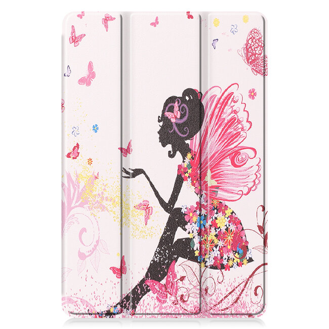 Hoes voor de Samsung Galaxy S6 Lite (2024) / Samsung Galaxy Tab S6 Lite (2022/2020) - 10.4 Inch - Tri-Fold Book Case met Stylus Pen houder - Flower Fairy