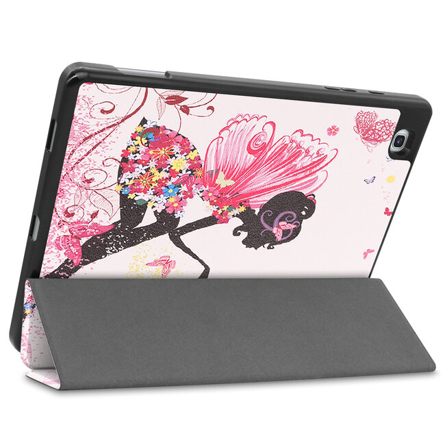 Hoes voor de Samsung Galaxy S6 Lite (2024) / Samsung Galaxy Tab S6 Lite (2022/2020) - 10.4 Inch - Tri-Fold Book Case met Stylus Pen houder - Flower Fairy