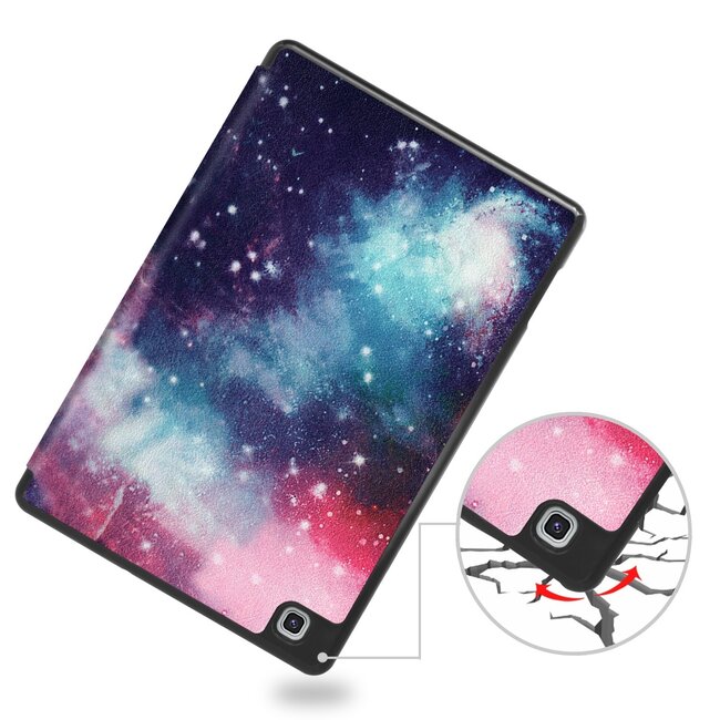 Hoes voor de Samsung Galaxy S6 Lite (2024) / Samsung Galaxy Tab S6 Lite (2022/2020) - 10.4 Inch - Tri-Fold Book Case met Stylus Pen houder - Galaxy