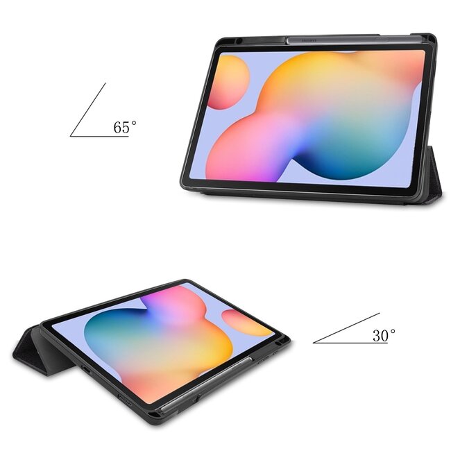 Hoes voor de Samsung Galaxy S6 Lite (2024) / Samsung Galaxy Tab S6 Lite (2022/2020) - 10.4 Inch - Tri-Fold Book Case met Stylus Pen houder - Don&#039;t Touch Me